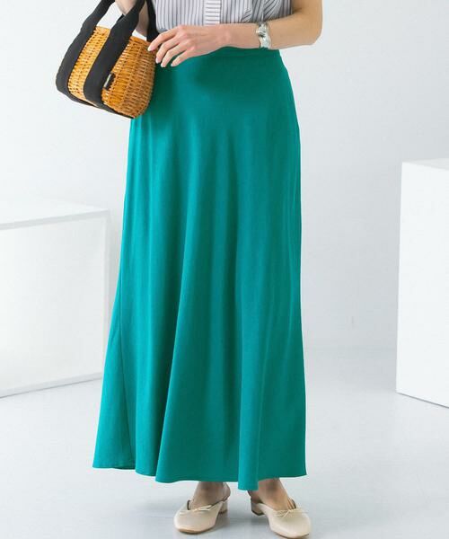 URBAN RESEARCH ROSSO / アーバンリサーチ ロッソ スカート | リネンフレアーナロースカート(グリーン)