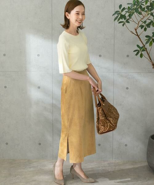 URBAN RESEARCH ROSSO / アーバンリサーチ ロッソ スカート | シャンブレー別珍タイトスリットスカート | 詳細4