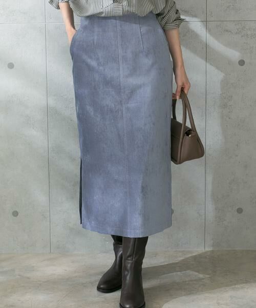 URBAN RESEARCH ROSSO / アーバンリサーチ ロッソ スカート | シャンブレー別珍タイトスリットスカート | 詳細12