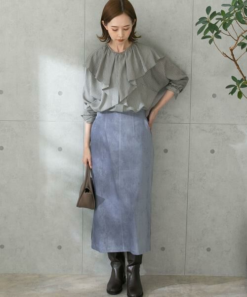 URBAN RESEARCH ROSSO / アーバンリサーチ ロッソ スカート | シャンブレー別珍タイトスリットスカート | 詳細16