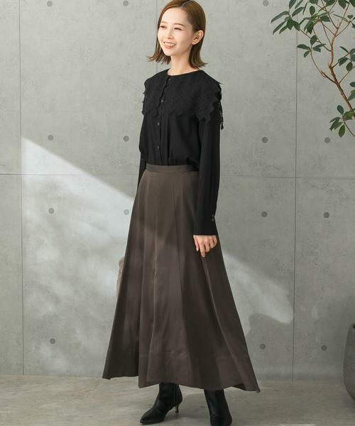 URBAN RESEARCH ROSSO / アーバンリサーチ ロッソ スカート | パネルラインサテンフレアスカート | 詳細15