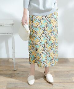 URBAN RESEARCH ROSSO / アーバンリサーチ ロッソ スカート | F by ROSSO　フラワーペイントセミタイトスカート