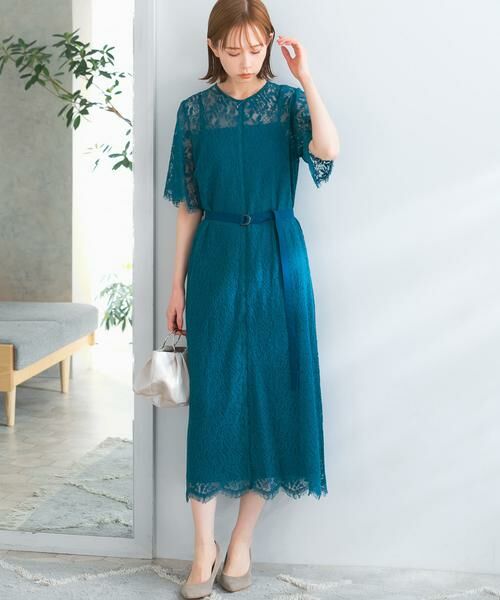 URBAN RESEARCH ROSSO / アーバンリサーチ ロッソ ドレス | 配色レースストレートドレス | 詳細1