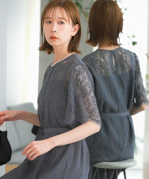 URBAN RESEARCH ROSSO / アーバンリサーチ ロッソ ドレス | 配色レースストレートドレス | 詳細11