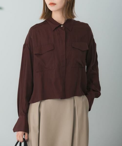 URBAN RESEARCH ROSSO / アーバンリサーチ ロッソ シャツ・ブラウス | タックスリーブクロップドキュプラシャツ | 詳細1