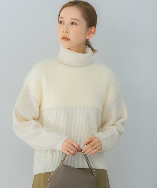 URBAN RESEARCH ROSSO / アーバンリサーチ ロッソ ニット・セーター | エアリーヤーンドッキングニットプルオーバー | 詳細1