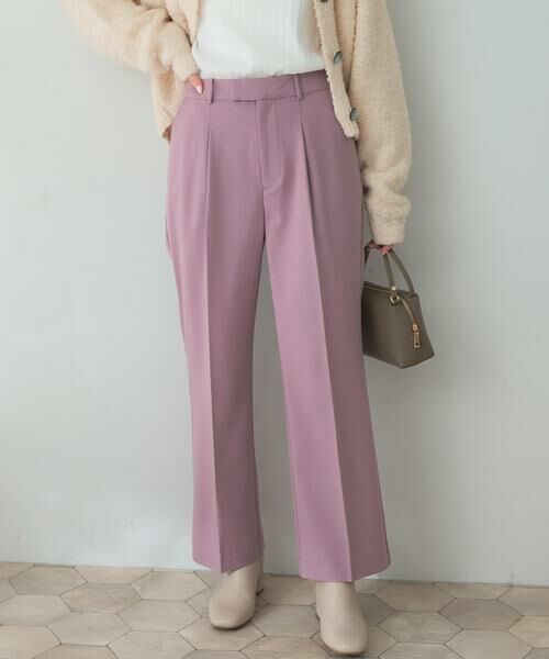 URBAN RESEARCH ROSSO/アーバンリサーチ ロッソ ストレートセミフレアウールパンツ ピンク 36 URBAN RESEARCH ROSSO/アーバンリサーチ ロッソ ストレートセミフレアウールパンツ ピンク 36
