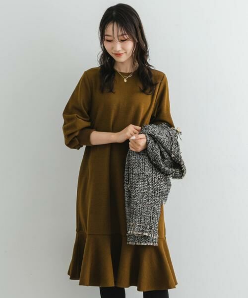 URBAN RESEARCH ROSSO/アーバンリサーチ ロッソ 『40サイズ/高身長向けも展開』F by ROSSO 裾フレアワンピース ブラウン系その他 38