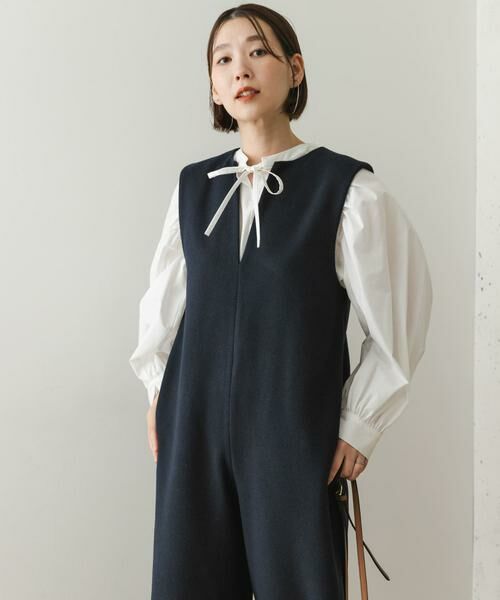 URBAN RESEARCH ROSSO / アーバンリサーチ ロッソ サロペット・オールインワン | 『34サイズも展開』『UR TECH』F by ROSSO　ウールライクキーネックオールインワン | 詳細1