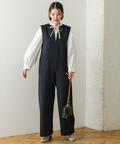 URBAN RESEARCH ROSSO / アーバンリサーチ ロッソ サロペット・オールインワン | 『34サイズも展開』『UR TECH』F by ROSSO　ウールライクキーネックオールインワン | 詳細2