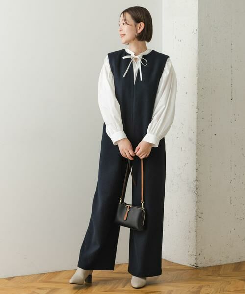 URBAN RESEARCH ROSSO / アーバンリサーチ ロッソ サロペット・オールインワン | 『34サイズも展開』『UR TECH』F by ROSSO　ウールライクキーネックオールインワン | 詳細3