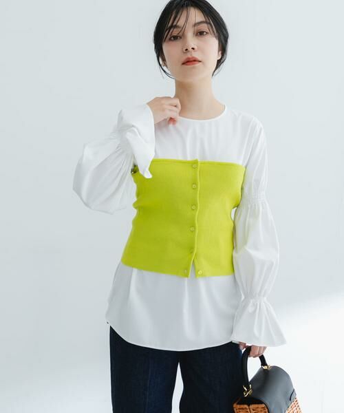 URBAN RESEARCH ROSSO / アーバンリサーチ ロッソ ニット・セーター | ボタンデザインベアトップ | 詳細1