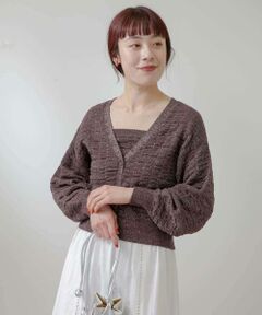 URBAN RESEARCH ROSSO / アーバンリサーチ ロッソ カーディガン・ボレロ | F by ROSSO　ラメニットビスチェ+カーディガン