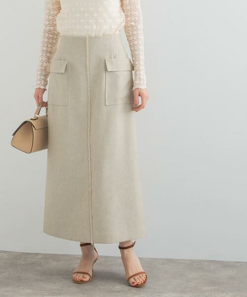 URBAN RESEARCH ROSSO / アーバンリサーチ ロッソ スカート | リネンライクポケットストレートスカート(ベージュ)