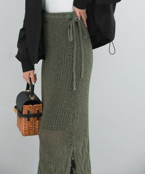 URBAN RESEARCH ROSSO / アーバンリサーチ ロッソ スカート | サイドスリットニットレーススカート | 詳細1