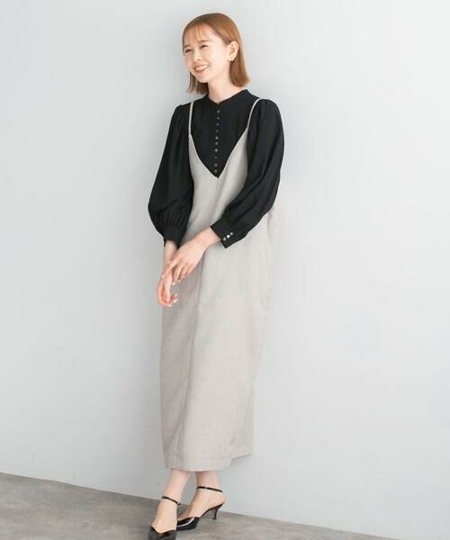 URBAN RESEARCH ROSSO / アーバンリサーチ ロッソ ワンピース | バックデザインリネンライクキャミワンピース | 詳細30