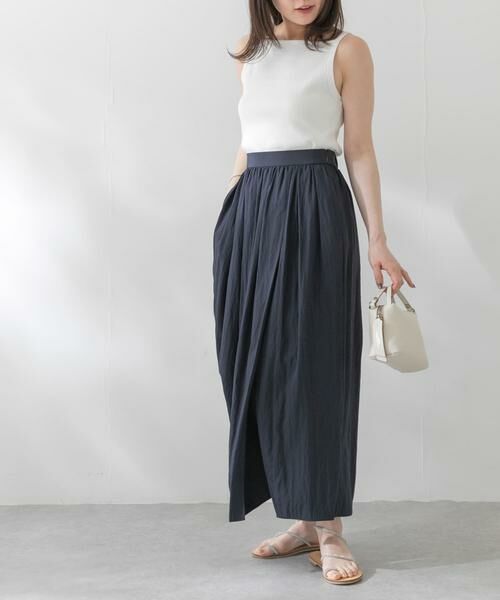 URBAN RESEARCH ROSSO / アーバンリサーチ ロッソ スカート | 撥水UVギャザーストレートスカート(ネイビー)