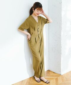 URBAN RESEARCH ROSSO / アーバンリサーチ ロッソ サロペット・オールインワン | F by ROSSO　ウエスト切り替えVネックオールインワン