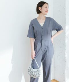 URBAN RESEARCH ROSSO / アーバンリサーチ ロッソ サロペット・オールインワン | F by ROSSO　ウエスト切り替えVネックオールインワン