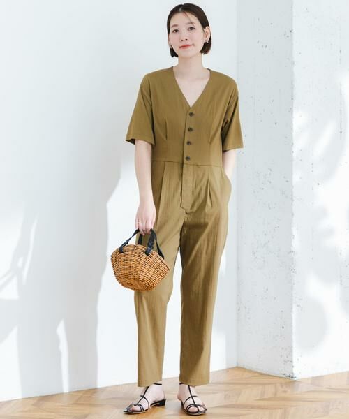 URBAN RESEARCH ROSSO / アーバンリサーチ ロッソ サロペット・オールインワン | F by ROSSO　ウエスト切り替えVネックオールインワン | 詳細5