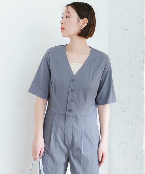 URBAN RESEARCH ROSSO / アーバンリサーチ ロッソ サロペット・オールインワン | F by ROSSO　ウエスト切り替えVネックオールインワン | 詳細13