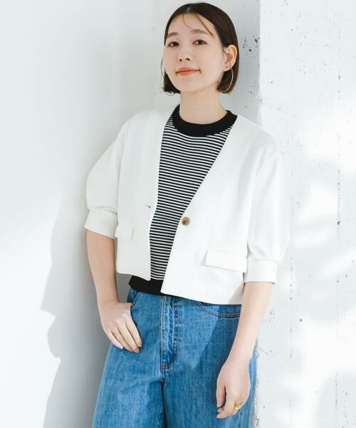 URBAN RESEARCH ROSSO / アーバンリサーチ ロッソ セットアップ | 『セットアップ対応』F by ROSSO　ダンボールショートジャケット+フレアスカート | 詳細3