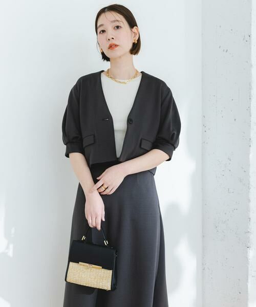 URBAN RESEARCH ROSSO / アーバンリサーチ ロッソ セットアップ | 『セットアップ対応』F by ROSSO　ダンボールショートジャケット+フレアスカート | 詳細16