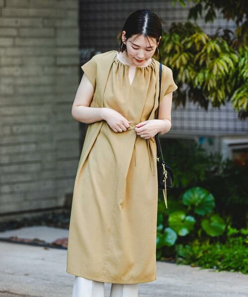 URBAN RESEARCH ROSSO / アーバンリサーチ ロッソ ワンピース | F by ROSSO　ドライタッチギャザーネックワンピース | 詳細1