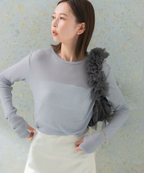 URBAN RESEARCH ROSSO / アーバンリサーチ ロッソ Tシャツ | シアーテレコカットソー(ライトグレー)