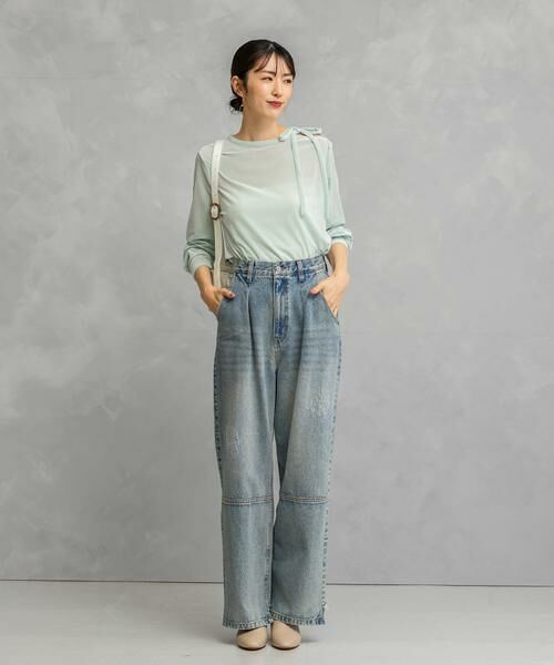 URBAN RESEARCH ROSSO / アーバンリサーチ ロッソ Tシャツ | シアーベロアスリットデザインカットソー | 詳細1