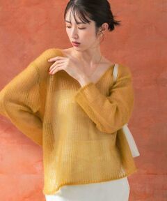 URBAN RESEARCH ROSSO / アーバンリサーチ ロッソ ニット・セーター | シアーモヘアVネックプルオーバー