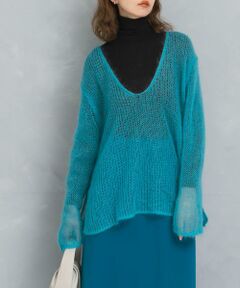 URBAN RESEARCH ROSSO / アーバンリサーチ ロッソ ニット・セーター | シアーモヘアVネックプルオーバー