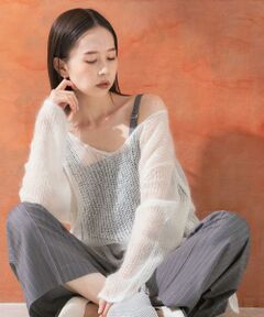 URBAN RESEARCH ROSSO / アーバンリサーチ ロッソ ニット・セーター | シアーモヘアVネックプルオーバー