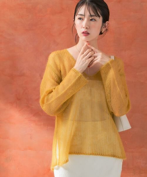 URBAN RESEARCH ROSSO / アーバンリサーチ ロッソ ニット・セーター | シアーモヘアVネックプルオーバー | 詳細4