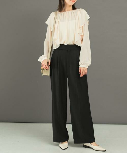 URBAN RESEARCH ROSSO / アーバンリサーチ ロッソ その他パンツ | ハイウエストツイードワイドパンツ(ブラック)