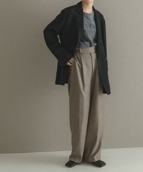 URBAN RESEARCH ROSSO / アーバンリサーチ ロッソ その他パンツ | ハイウエストツイードワイドパンツ(ベージュ)