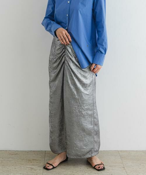 URBAN RESEARCH ROSSO / アーバンリサーチ ロッソ スカート | F by ROSSO　シャイニーフロントギャザータイトスカート | 詳細2