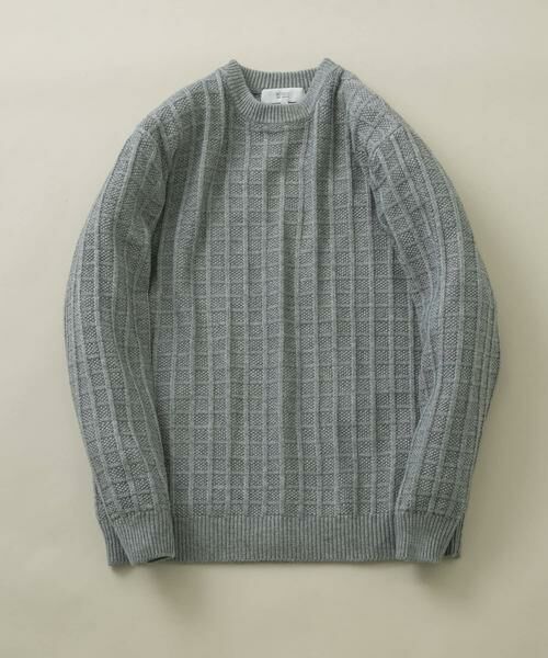 セール】 『XLサイズあり』メリノウール変形ワッフルニット （ニット