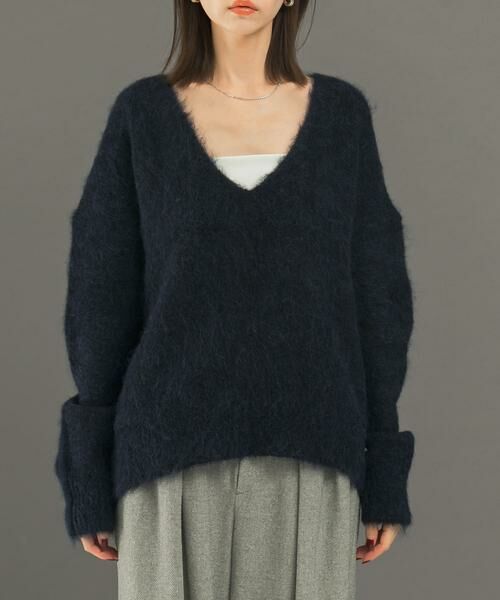 URBAN RESEARCH ROSSO / アーバンリサーチ ロッソ ニット・セーター | アルパカ混Vネックヘアリーニット | 詳細7