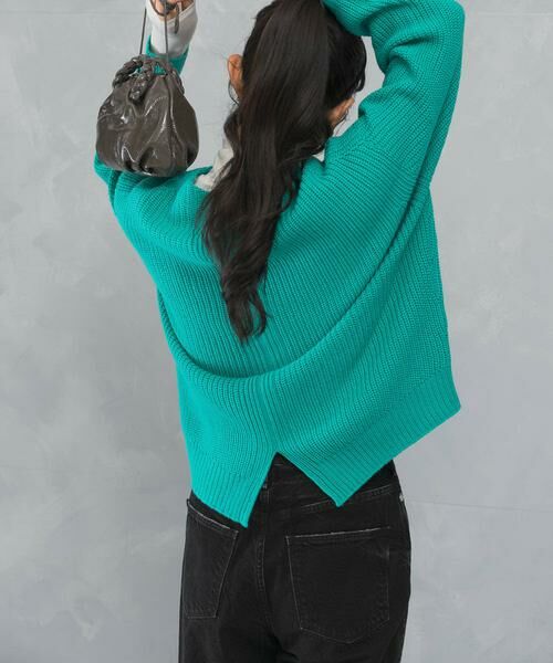 URBAN RESEARCH ROSSO / アーバンリサーチ ロッソ ニット・セーター | ボートネックバックスリット畦ニット | 詳細13