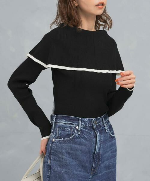 URBAN RESEARCH ROSSO / アーバンリサーチ ロッソ ニット・セーター | 2wayネックバイカラーケープニット | 詳細10