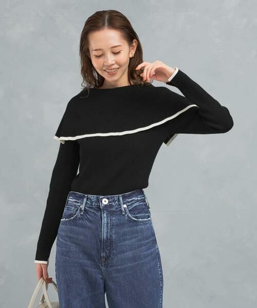 URBAN RESEARCH ROSSO / アーバンリサーチ ロッソ ニット・セーター | 2wayネックバイカラーケープニット | 詳細12