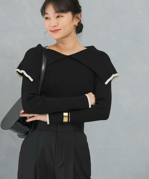 URBAN RESEARCH ROSSO / アーバンリサーチ ロッソ ニット・セーター | 2wayネックバイカラーケープニット | 詳細16