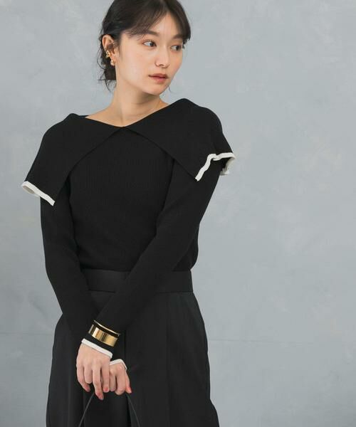 URBAN RESEARCH ROSSO / アーバンリサーチ ロッソ ニット・セーター | 2wayネックバイカラーケープニット | 詳細17