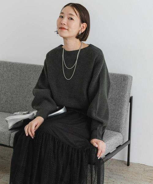 URBAN RESEARCH ROSSO / アーバンリサーチ ロッソ ニット・セーター | F by ROSSO　ハミルトンボリュームスリーブ畦ニット | 詳細1