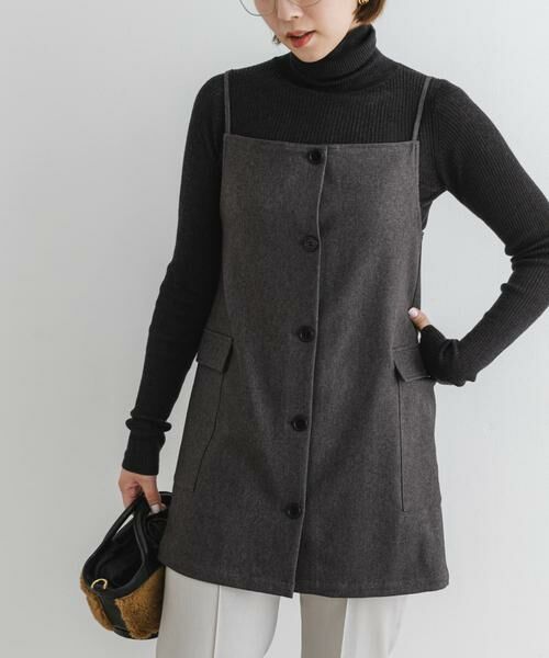 URBAN RESEARCH ROSSO/アーバンリサーチ ロッソ F by ROSSO ウールライクキャミソールチュニック チャコールグレー FREE