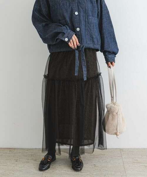 URBAN RESEARCH ROSSO / アーバンリサーチ ロッソ スカート | F by ROSSO　ラメチュールティアードスカート | 詳細1