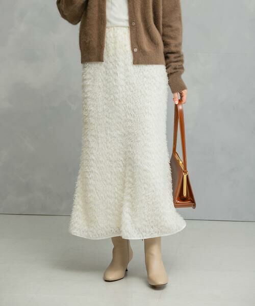 URBAN RESEARCH ROSSO/アーバンリサーチ ロッソ ラメカットジャガードスカート オフホワイト 36 URBAN RESEARCH ROSSO/アーバンリサーチ ロッソ ラメカットジャガードスカート オフホワイト 36