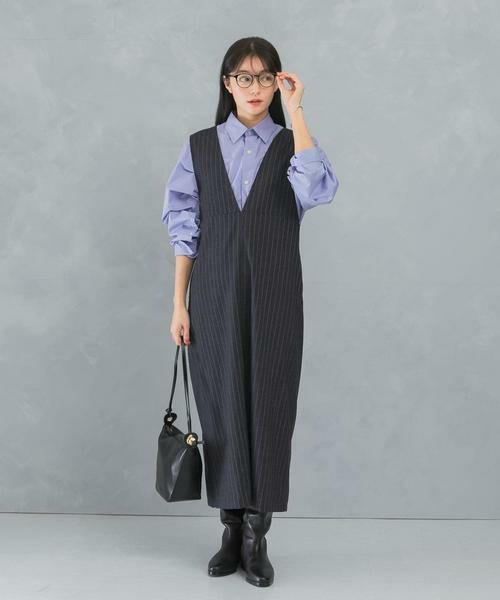 URBAN RESEARCH ROSSO / アーバンリサーチ ロッソ ワンピース | ディープVネックストライプワンピース | 詳細2