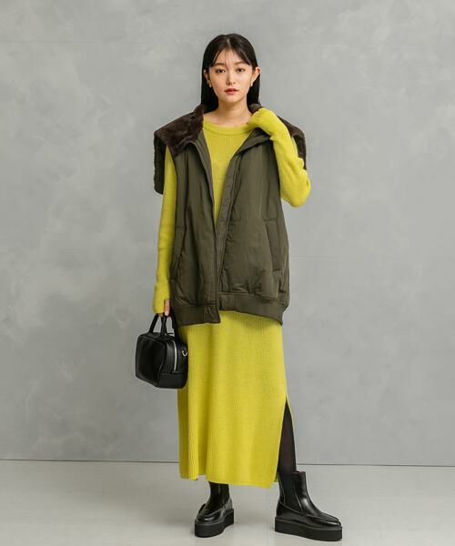 URBAN RESEARCH ROSSO / アーバンリサーチ ロッソ ワンピース | ヤク混サイドスリット畦ニットワンピース | 詳細10